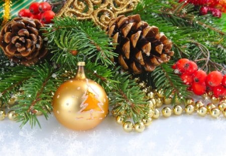 Christmas decorations - christmas, bauble, decorations, cones