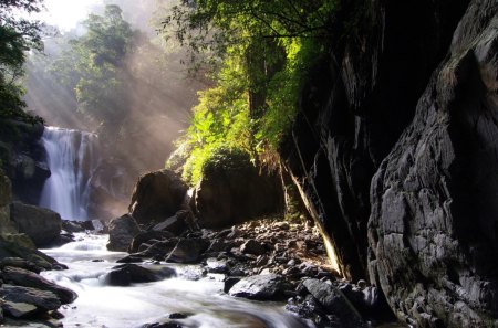 waterfall - nature, waterfall, cool, river