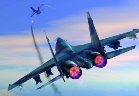 Fighter Air Battle - aircraft, amazing, war, cool, belic, military