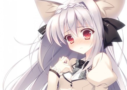 Anime - anime, blush, long hair, animal ears