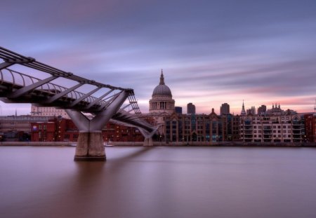 The view from the shore at St Pauls Cathedral - view, cathedral, shore, stpauls