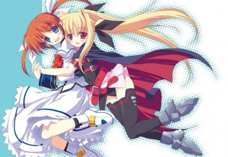 mahou shoujo lyrical nanoha - girls, fate testarossa, manga, anime, takamachi nanoha, magic