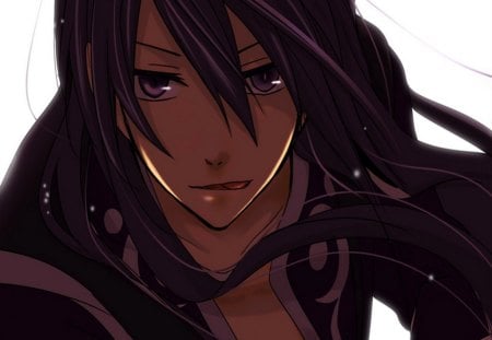 Up Close... - yuri lowell, cute, sweet, hot, black eyes, purple hair, tales of vesperia the first strike, long hair, movie, up close, boy