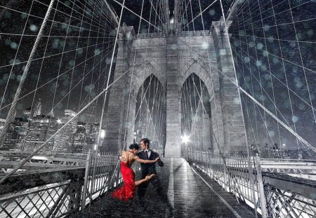 Tango - woman, dance, man, red