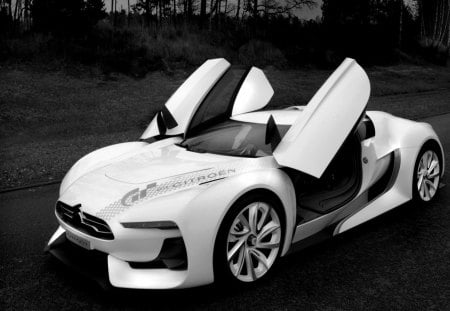 White Citroen - white, car, cool, citroen