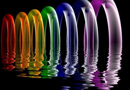 Rainbow Rings - colorful, round, water