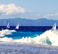 boats on waves