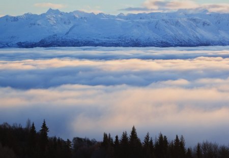 Cloud Filled Kachemak - mountains, nature