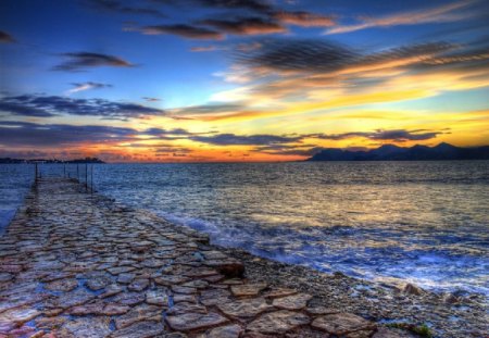 	La Jete - pier, stone, sea