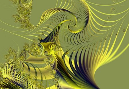 Golden Web - curves, gold, curls, swirls