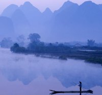 li river at dawn in yangshou china