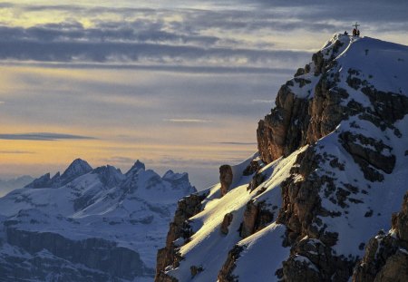 religious services on italian alps - religion, snow, mountains, people