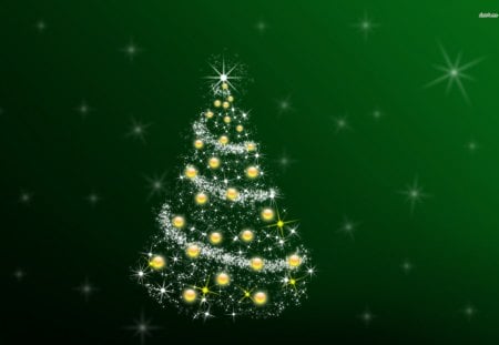 Green holiday tree - holiday, new year, green, christmas