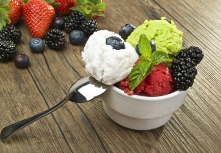 *** Ice cream dessert *** - cream, dessert, fruits, food, ice