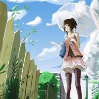 anime girl with umbrella
