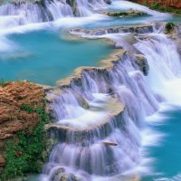 blue water waterfalls