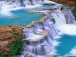 blue water waterfalls