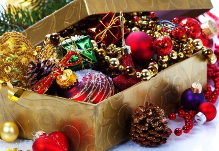 * Christmas decorations * - christmas, happy new year, celebration, christmas balls, merry christmas, box, beautiful, holiday, colors