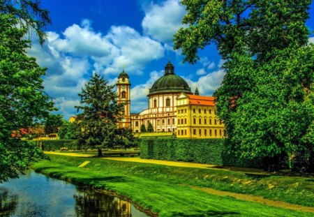 Castle - stream, architecture, land, water, castle