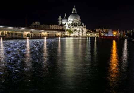 BEAUTIFUL VENICE - italy, venice, light, gondola, water, night, canal, reflection, city, sea