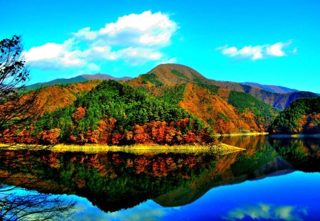 LAKE in REFLECTION - nature, lake, autumn, reflection