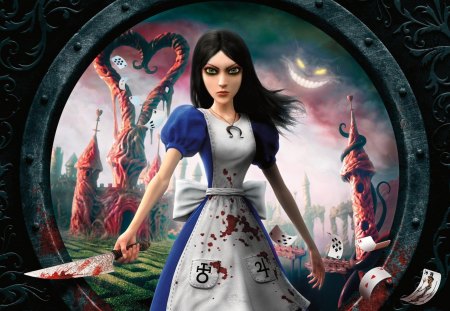 Alice: Madness Returns - alice, wonderland, cant think of a fourth, demon child but the game is really fun