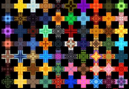 jades crosses - colors, black, 22657, crosses