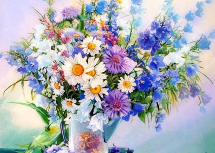 Daria Chacheva. gouache watercolor pencil - art, watercolor, daria chacheva, bouquet, flower