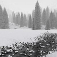 Mountain River in Winter