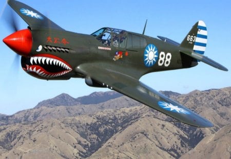 curtiss p40 warhawk - curtiss, p40, pilot, warhawk