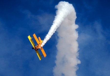 Modified Grumman - smoke, grumman, sky, modified