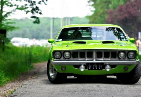 Green Plymouth Barracuda Front