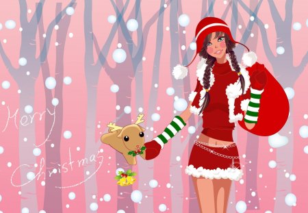 Christmas - gift, new, year, girl, christmas