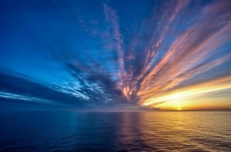 Sunrise - nature, sky, color, sunrise, sea