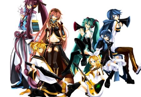 Team Vocaloid! - vocaloid, kagamine rin, anime, kaito, meiko, megurine luka, kagamine len, hatsune miku