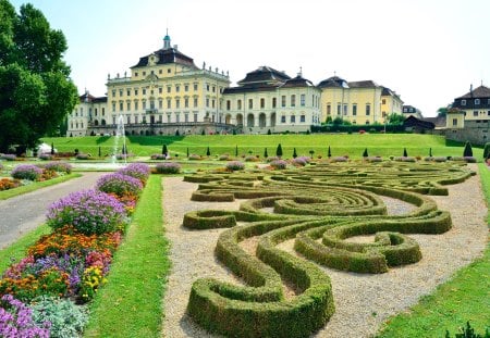 Castle Ludwigsburg near Stuttgart, Germany - germany, ludwigsburg, garden, german, castle