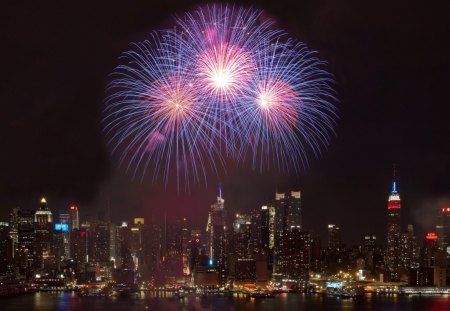 New Year Celebration - holidays, cityscapes, nature, fireworks