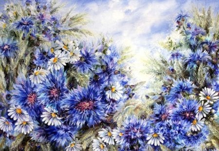 By Catherine Grebenkina - painting, nature, art, catherine grebenkina, flowers