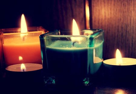 ~Holiday Romantic Candlesâ™¥~ - love, new year, candles, light, winter, colored, christmas, nature, forever, romantic, holiday, orange, green