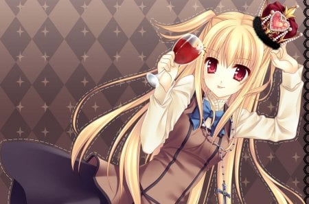 maria holic - anime, crown, wine, manga, school girl