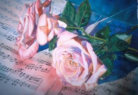 Music for Rose - beautiful, romance, rose, music