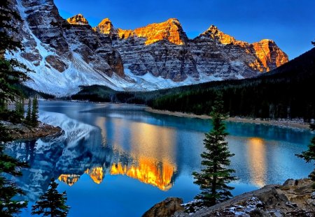 MORAINE LAKE - valley of the ten peaks, canada, mountains, reflection, banff national park, moraine lake