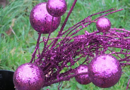 Purple Planets - ornamental, purple, ball, orbs