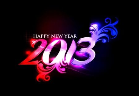 2013- happy new year! - colorful, blessed, 2013, blessings, lights, happy new year, colors