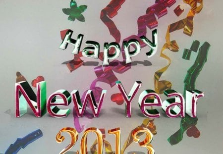 Happy new year - pretty, decoration, happy new year, beautiful, lovely, clipart, wishes, colorful, 2013, holiday, new year, background, nice, art, ribbons