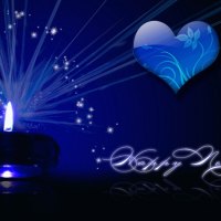 Blue Candle in New Year
