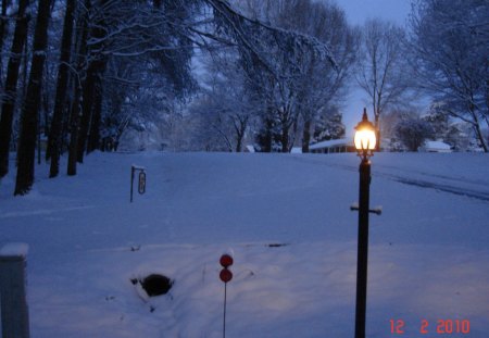 Snowy Night - winter, ice, mountains, snow