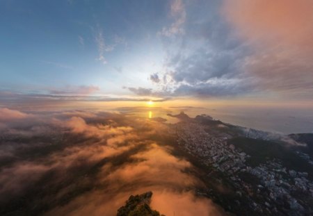 Beautiful View - nature, sky, view, blue, beautiful, city, sunset