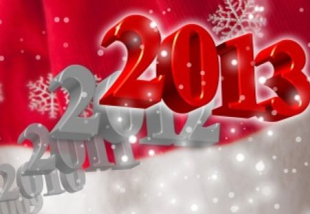 Happy 2013 - nice, 2013, new year, backgroung, vector, snowflakes, lovely, happy new year, art, pretty, reflection, red, snow, beautiful, mood, holiday