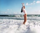 girl in sea foam